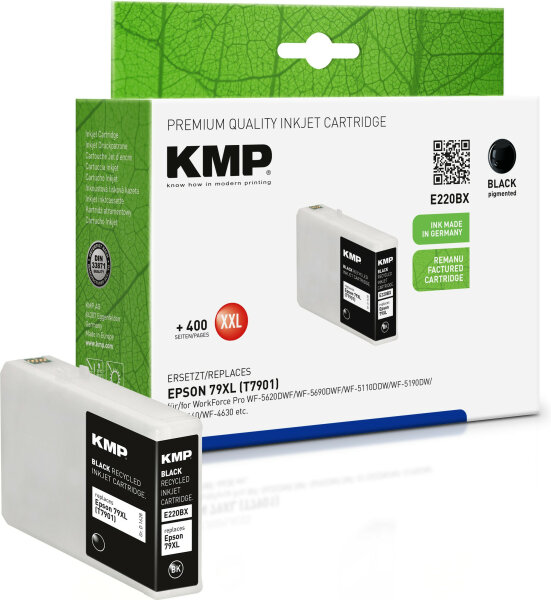 KMP Patrone Epson T7901 black pigm. 3000S. E220BX remanufactured