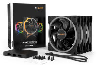be quiet! Light Wings 140mm PWM Triple Set ARGB RGB LED Beleuchtung 3er Pack 14cm Lüfter 3 Stück schwarz