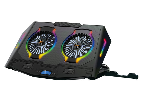 CONCEPTRONIC 2-Fan USB-A2.0 Laptop-Kühlpad 40Kg RGB   17" sw