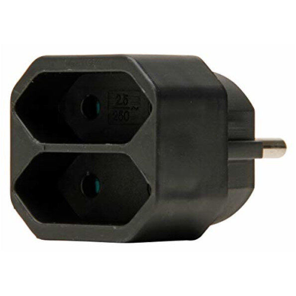 Kopp Euro Doppelstecker 2x Euro 250V schwarz