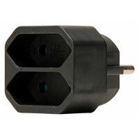 Kopp Euro Doppelstecker 2x Euro 250V schwarz