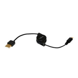 Logilink USB Kabel A -> micro B St/St retractable, 0,75m sw