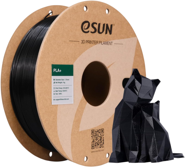 eSUN PLA+ Filament Spule 1kg 1.75mm schwarz
