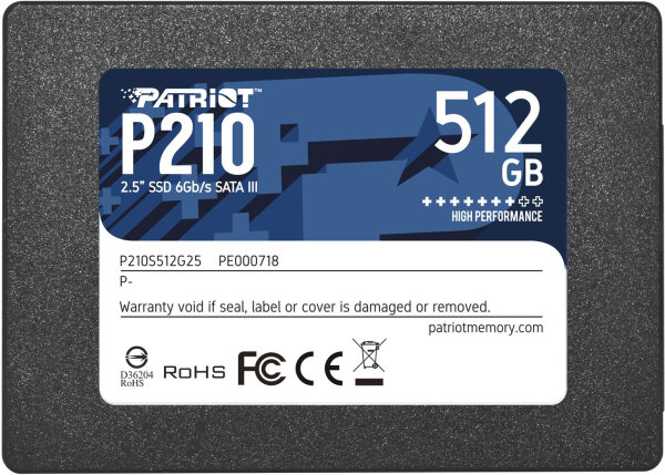 512GB Patriot P210 2.5" -ATA 6GB/s AHCI 7mm