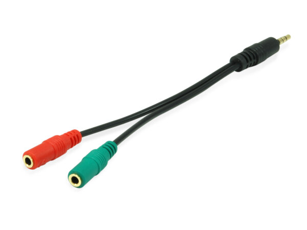 Equip Audiokabel 3.5mm->2x3Pin St/Bu           0.15m schwarz Polybeutel