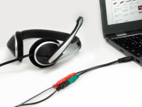 Equip Audiokabel 3.5mm->2x3Pin St/Bu           0.15m schwarz Polybeutel