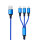 2GO 3in1 USB Ladekabel Micro-USB,Apple,TypeC Nylon 1,5m blau