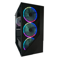 LC-Power Gaming 803B Shaded X RGB Window Black Edition ATX Midi-Tower Glasfenster 4x 140mm Lüfter