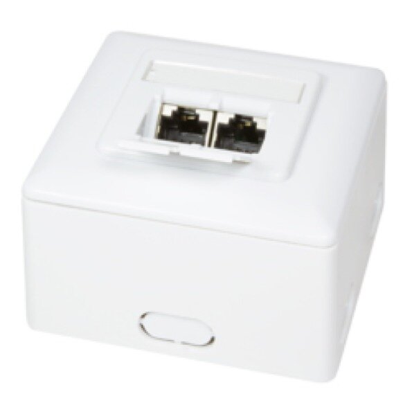 Logilink CAT 6 Auf und Unterputzdose vollgeschirmt RAL 9003