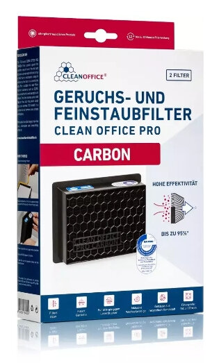 Clean Office Drucker Feinstaubfilter Carbon 150x120x50mm 2er