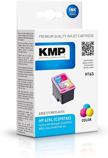 KMP Patrone HP C2P07AE NR.62XL color 415S. H128 refilled