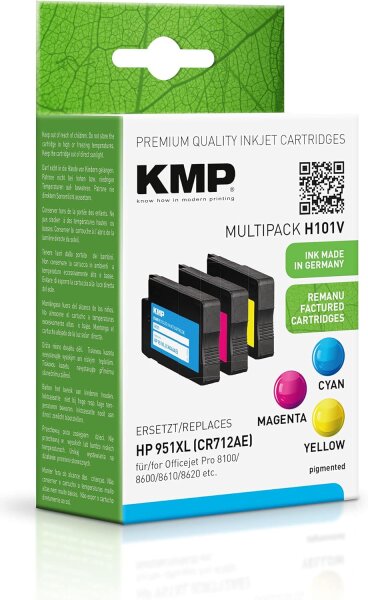 KMP Patrone HP NR.951XL Multipack 3x1500 S. H101V refilled
