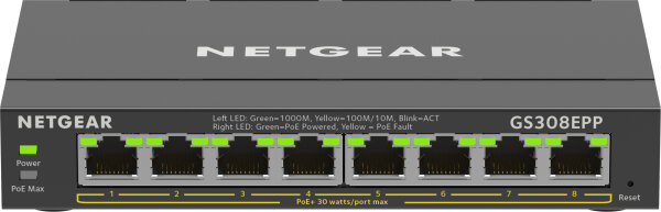 Netgear GS308EPP Smart Managed Plus Switch 8-Port GLAN PoE+