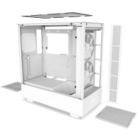 NZXT H5 Elite Window RGB White Edition Glasfenster LED-Steuerung ATX Midi-Tower weiß