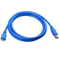 Techly USB3.0 Kabel Stecker Typ A-Stecker Micro B, 2m blau