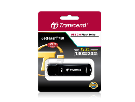 Transcend JetFlash 750, 64GB USB-Stick USB Typ-A 3.2 Gen 1 (3.1 Gen 1) Schwarz