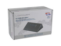 LC-Power USB-Hub 3x USB 3.0 + 1xLadefunktion LC-HUB-ALU-2B-4