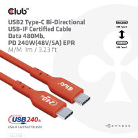 Club3D Kabel   USB 2   Typ C  PD 240W / 480Mb       4m St/St retail