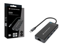 Conceptronic 7in1 USB-C -> 2x HDMI / 3x USB 3.0 Typ-A / USB-C / RJ45 Gigabit LAN 25cm grau