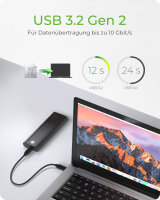 IcyBox External M.2 2230 / 2242 / 2260 / 2280 SSD Case USB-C 3.1 schwarz  M2 Gehäuse USBC extern