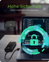 IcyBox External M.2 2230 / 2242 / 2260 / 2280 SSD Case USB-C 3.1 schwarz  M2 Gehäuse USBC extern