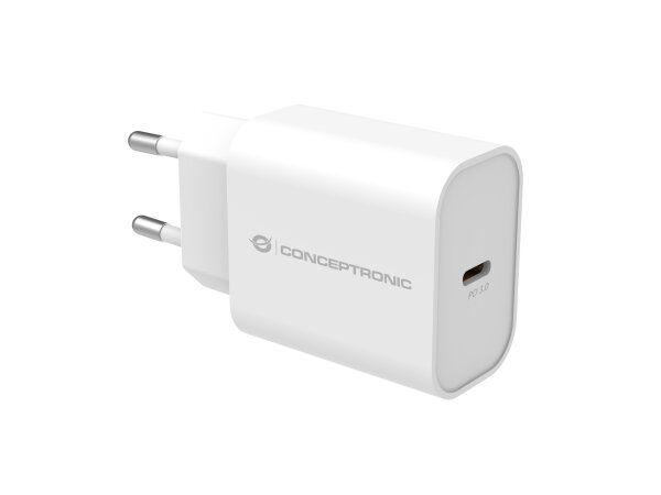 CONCEPTRONIC Ladegerät 1Port USB-C           25WPD3.0/PPS ws