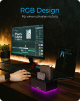 IcyBox Docking Klonstation 2.5/3.5" SATA HDD bis 18TB schwarz