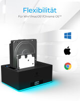 IcyBox Docking Klonstation 2.5/3.5" SATA HDD bis 18TB schwarz