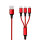 2GO 3in1 USB Ladekabel Micro-USB,Apple,TypeC Nylon 1,5m rot