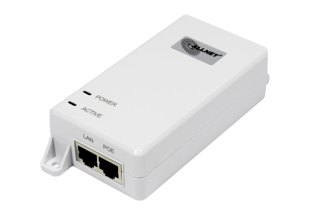 Allnet PoE Injektor Gigabit PoE & PoE+ (15.4W/30W) weiß, 28,90