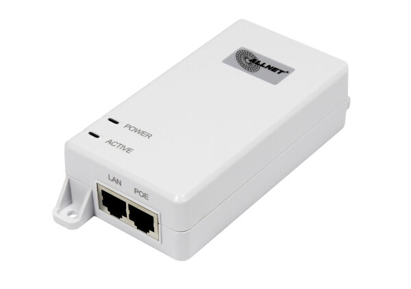Allnet PoE Injektor Gigabit PoE & PoE+ (15.4W/30W) weiß