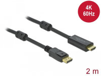 DELOCK DisplayPort 1.2 > HDMI Kabel 4K 60Hz 2,0m aktiv