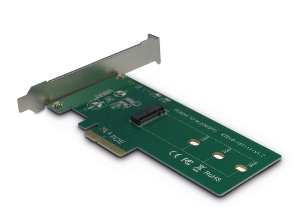 Inter-Tech PCIe Adapter Karte KT016   PCIe x4 -> M.2 Slot