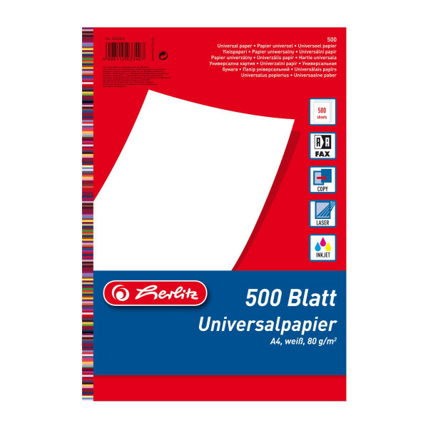 Herlitz Universalpapier A4 80g 500Blatt weiß