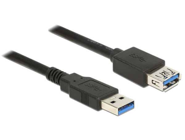 DELOCK USB Verl. USB3.0 A -> A St/Bu 0.50m schwarz