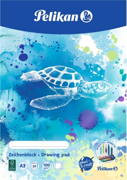 Pelikan Zeichenblock C3/20 A3 20 Bl. Schildkröte FSC Mix