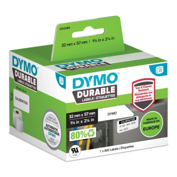 DYMO LW-Kunststoff-Etiketten 32x57mm 800 St weiß permanent