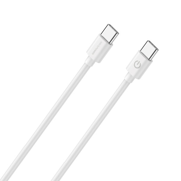 RealPower Ladekabel / Datenkabel 3A USB-C auf USBC 1m weiß