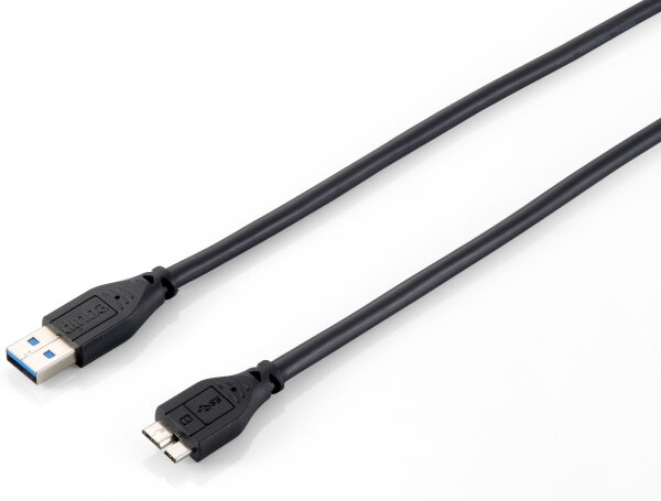 Equip Kabel USB 3.0 Typ-A -> Micro-B 1.8m schwarz Polybeutel