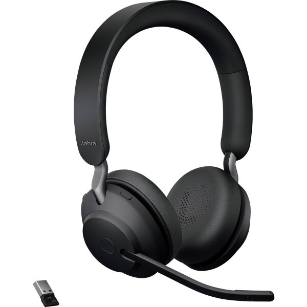 Jabra Headset Evolve2 65 UC Duo, inkl. Link 380a & Ladestat.