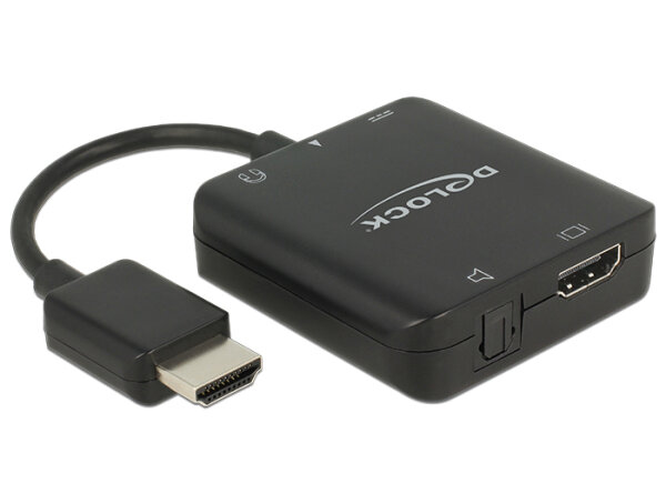 DELOCK HDMI Adapter A -> A St/Bu +3,5mm Klinke 4K