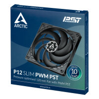 Arctic P12 Slim PWM PST 120mm Case Fan 12cm Gehäuselüfter schwarz