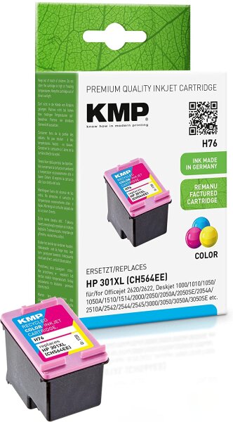 KMP Patrone HP CH564EE Nr.301XL color 350 S. H76 refilled