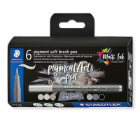 STAEDTLER MultiInk Pigment Arts soft brush pen 6-er Set...