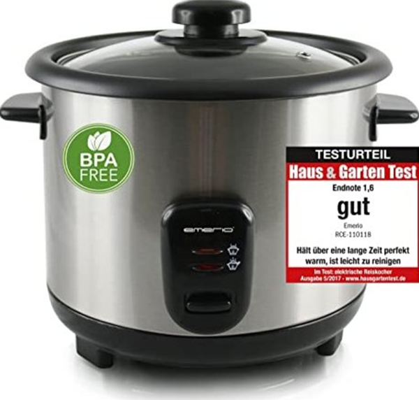 Emerio Reiskocher ECO, 1,5L, Warmhaltefunktion, antihaft