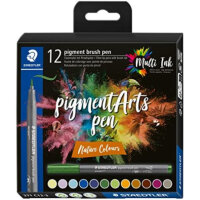 STAEDTLER MultiInk Pigment Arts brush pen 12er-Set Nature...