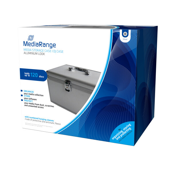 MediaRange Archivierungskoffer für 120 CD/CDs, silber