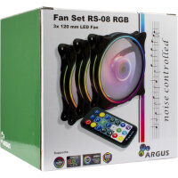 Inter-Tech Lüfter 120*120*25 ARGUS RGB-FAN SET RS-08, 3X retail