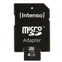 SD MicroSD Card  4GB Intenso Class10 inkl. SD Adapter