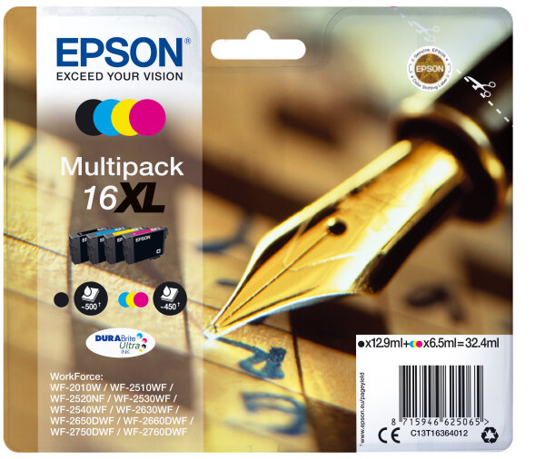 Patrone Epson 16 4er-Pack black + color XL             T1636